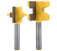 HOHXEN 2PZ di Punte per Fresa con Scanalatura e Lingua, Fresa per Legno a Forma di 3 Denti, Utensili per la Lavorazione del Legno - (Gambo 1/4”, Larghezza dei Denti 1/4”, Profondità dei Denti 1/4”)