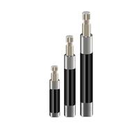 HOHXEN 3 PZ 1/4 Pollice Esagonale Portapunte Estensione, Portainserti Magnetico, Cambio Rapido Cacciavite Asta di Collegamento Manicotto Adattatore per Viti, Dadi, Trapano -80mm/120mm/140mm Lunghezza