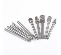 HOHXEN HSS Set Di Borse di Taglio - 10 Pz, Set di Borse Rotative in Acciaio con Cuscinetto A Gambo Rotondo da 3mm per Lavorazione del Legno Fai da Te, Incisione, Foratura, Lucidatura, Sfattatura