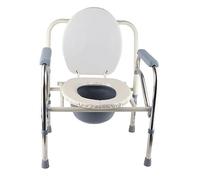 HOHXFYP Sedia da Toilette, Comodini da Comodino Ad Altezza Regolabile, Supporta Comodino da Comodino Pieghevole in Acciaio Inossidabile da 220,5 oz per Pazienti Anziani, in Gravidanza e con Mobilità