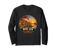 Hoi An Vietnam Tramonto Costiera Scena Design Maglia a Manica