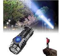 HOIDOKLY Mini Torcia LED con Mostro a Tre Occhi, Flash Super Potenza, Ricaricabile, Impermeabile, Tattica con 6 Modalità di Luce (Nero)