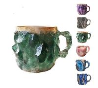 HOIDOKLY Tazze da caffè in cristallo naturale con manico, per tè al latte, cioccolata calda (verde)