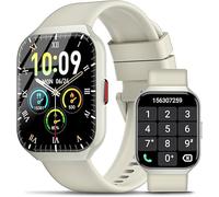 HOIFA Smartwatch Uomo Donna, 1.96" HD Orologio Smartwatch con Chiamate, 113+ Sportive Smart Watch con 24H Cardiofrequenzimetro/Contapassi/SpO2/Sonno, IP68 Orologio Fitness per Android iOS Bianco