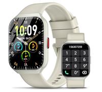 HOIFA Smartwatch Uomo Donna, 1.96" HD Orologio Smartwatch con Effettua/Risposta Chiamate, 113+ Sportive Smart Watch con 24H Cardiofrequenzimetro/SpO2/Sonno/Contapassi, IP68 Orologio Fitness (Bianco)