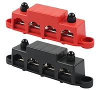 HOIIME 12 V-48 V DC, blocco di distribuzione 250 A, BusBar Box con 4 bulloni M10, modulo ad alte prestazioni, blocco di distribuzione della corrente di messa a terra per auto, camper, nero, 2 pezzi)
