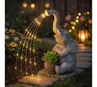 Hoikwo Statua da Giardino a Forma di Elefante,Luce Solare,Decorare Giardino