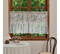 Hoisy 1 tenda corta moderna per sala da pranzo, larghezza 140 cm, tasca per bastone