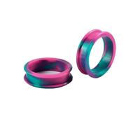 Hoisy 2 Pezzi Dilatatori per Orecchie, Tunnel Dilatatore Set 32mm, Cavo Rotondo, Silicone, Rosa Verde