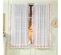 Hoisy 2 pezzi per tende da cucina con gancio e anello, lunghezza 180 cm