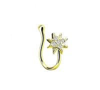 Hoisy 20G 0,8x10mm Stud Senza Piercing Naso Rame Uomo, Forma U e Stella con Zirconio Cubique, Nostril Piercing Oro Donna