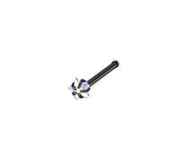 Hoisy 20G 0,8x7x3mm Acciaio Inossidabile 316L Stud per Piercing Naso Uomo, Stella con Zirconia Cubica, Piercing per Naso Nero Colorato