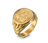 Hoisy Anelli Fidanzamento Per Uomo, Anello Da Matrimonio Oro Impero Romano Cesare Magno Oro Misura 15