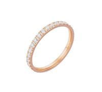 Hoisy Anello Acciaio Inossidabile con Incisione Personalizzabile per Donna, Eternità Rotondo 2MM con Zirconia Cubica Anello per Fidanzamento Donna Oro Rosa, Taglia 17(57mm)