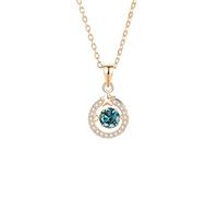 Hoisy Collane Pendente Oro Rosa 9 K Donna, Cerchio Cavo e Stella con Moissanite da 0,75ct, Collana Donna Oro Rosa Verde