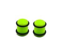 Hoisy Confezione da 2 Dilatatori, Set Dilatatori Lobo Plug 5mm(4G), Cilindro con Silicone, Acrilico, Verde Chiaro