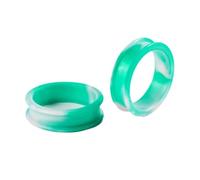 Hoisy Confezione da 2 Pezzi Dilatatori per Orecchie, Set Dilatatori Lobi 32mm, Cavo Rotondo, Silicone, Bianco Verde