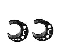 Hoisy Dilatatori 2 PCS, 10mm(00G) Set Dilatatori Lobo, Luna, Acciaio Inossidabile, Nero