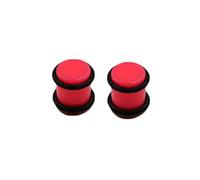 Hoisy Dilatatori 2PCS, Kit Dilatatori Lobo 5mm(4G), Cilindro con Silicone, Acrilico, Rosa
