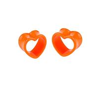 Hoisy Dilatatori 2PCS, Set Orecchini Dilatatori 12mm(1/2 inch), Cuore Vuoto, Acrilico, Arancio