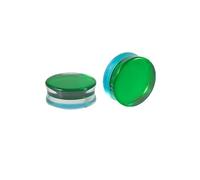 Hoisy Dilatatori Confezione da 2 Pezzi, Set Dilatatori Lobo Plug 10mm(00G), Rotonda, Vetro, Verde