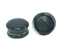 Hoisy Dilatatori per Orecchie 2 Pezzi, Set Dilatatori Tunnel 20mm(3/4 inch), Glitter Neri, Acrilico, Nero