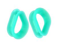 Hoisy Dilatatori per Orecchie Set da 2, Dilatatori per Orecchie 10mm(00G), Goccia D'Acqua, Silicone, Verde