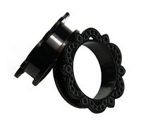 Hoisy Dilatatori per Orecchie Set da 2, Kit Dilatatori Orecchio 22mm(7/8 inch), Vintage Fiore, Acciaio Inossidabile, Nero