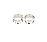 Hoisy Dilatatori per Orecchie Set da 2 Pezzi, 6mm(2G) Dilatatori Orecchie, con Zirconia Cubica Bianca, Acciaio Inossidabile, Bianco