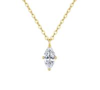 Hoisy Oro Giallo 18Kt Collana con Pendente Donna, Marchesa con Moissanite da 1ct, Collana Donna Oro con Pendenti