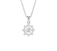Hoisy Pendente per Collana Oro Bianco 14Kt 585 Donna, Stella con Moissanite da 0,5ct, Collana con Pendente Argento