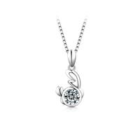 Hoisy Pendente per Collana Platino 950 Donna, Cancro con Moissanite da 1ct, Collana Argento Donna Ciondolo