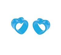 Hoisy Set da 2 Dilatatori per Orecchie, 5mm(4G) Dilatatori Orecchie, Cuore Vuoto, Acrilico, Blu