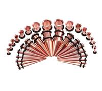 Hoisy Set da 36 Dilatatori per Orecchie, Set Dilatatore Orecchio 1.6mm-10mm(14G-00G), Set Piercing Orecchio Cono, Acciaio Inossidabile, Oro Rosa