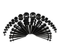 Hoisy Set da 36 Pezzi Dilatatori per Orecchie, Dilatatori Orecchie 1.6mm-10mm(14G-00G), Set Piercing Orecchio Cono, Acciaio Inossidabile, Nero