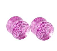 Hoisy Tunnel per Orecchie Set da 2 Pezzi, Set Dilatatori Lobo Plug 5mm(4G), con Paillettes Rosa Rosse, Acrilico, Rosa Rossa