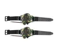 Hoite 2 pezzi 7 in 1 Smart Watch Walkie Talkie Verde Doppio blister Gamma 150 M con interfono Lente d'ingrandimento Bussola Riflettore Luce notturna Scomparto segreto