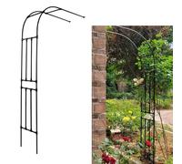 Hoiweqr Mezzo Arco di Rose, Gazebo Ad Arco Giardino Resistente alle Intemperie, Arco da Giardino per Rose Rampicanti Metallo, per Il Giardino Esterno Il Prato del Cortile(Noir,180x240x40cm)
