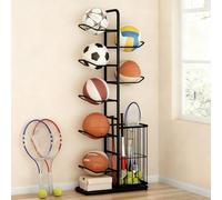 Hoiweqr Porta di Stoccaggio di Basket, Rastrelliera da Basket, Rastrelliera da Calcio, Robusto E Resistente, Staffe Rimovibili, Rastrelliera per Palloni - Rastrelliera per Organizer da Basket