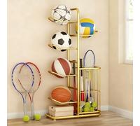 Hoiweqr Porta di Stoccaggio di Basket, Rastrelliera da Basket, Rastrelliera da Calcio, Robusto E Resistente, Staffe Rimovibili, Rastrelliera per Palloni - Rastrelliera per Organizer da Basket