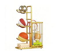 Hoiweqr Stoccaggio di Attrezzature Sportive per Garage, Porta di Stoccaggio di Basket, Cestello Portaoggetti Incluso, Adatto per Uso Interno/Esterno, Generico Rastrelliera da Basket