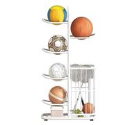 Hoiweqr Supporto per Palloni Rastrelliera da Calcio Basket, Scaffale di Stoccaggio della Palla, Facile da Montare, Rastrelliera da Basket Verticale Supporto per Palloni da Calcio in Metallo