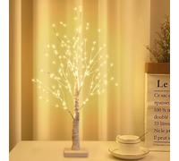 Hojalis Albero di Betulla LED 60cm, Albero luminoso a LED per Interni con 144 Luci A Led, Albero Di Betulla Illuminato, LED Albero di Betulla Pieghevoli, per Giardino, Ringraziamento, Festa