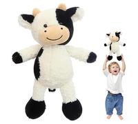 Hojalis Mucca Peluche, 30CM Bambola Soft Mucca, Mucca Peluche Ripiene Giocattolo, Soffice Mucca di Peluche in Bianco e Nero, Peluche del Mucca Giocattolo per Regali per Bambini e Adulti