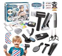 Hojalis Set Da Parrucchiere per Bambini, 35 Pezzi Set Parrucchiera per Bambini Con Asciugacapelli, Rasoio per Capelli, Accessorio per Acconciatura, Set Di Bellezza per Parrucchiere E Cosmetico