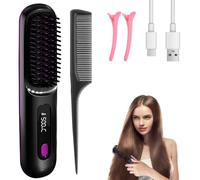 Hojalis Spazzola Lisciante per Capelli Senza Fili, Piastra per Capelli,Spazzola Lisciante Ricaricabile Piastra, Senza Fili Mini Portatile Spazzola ElettricaLisciante Per CapelliLisci,Ricci