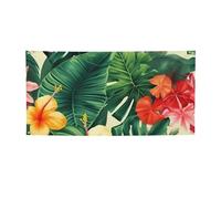hojas tropicales y flores Banner e cartelli per esterni e interni, decorazione per feste, striscione personalizzato con occhielli sfondo di compleanno cartello poster sfondo fotografico per eventi di