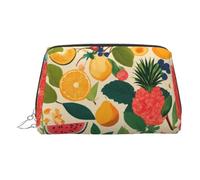 Hojas Tropicales Y Flores Borsa organizer in pelle per articoli da toeletta da donna, Argento, Taglia unica, Beauty case