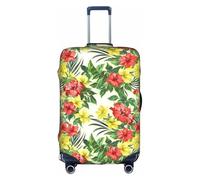 Hojas Tropicales Y Flores - Copertura per valigie, custodia da viaggio, installazione semplice e comoda, bianco, Medium, Moda