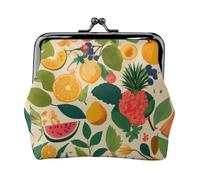 Hojas Tropicales Y Flores - Portamonete da donna in microfibra con chiusura a bacio, mini portafoglio per carte e rossetto